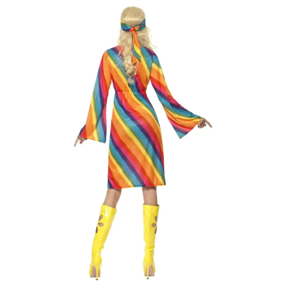 Regnbue Hippie Kostume