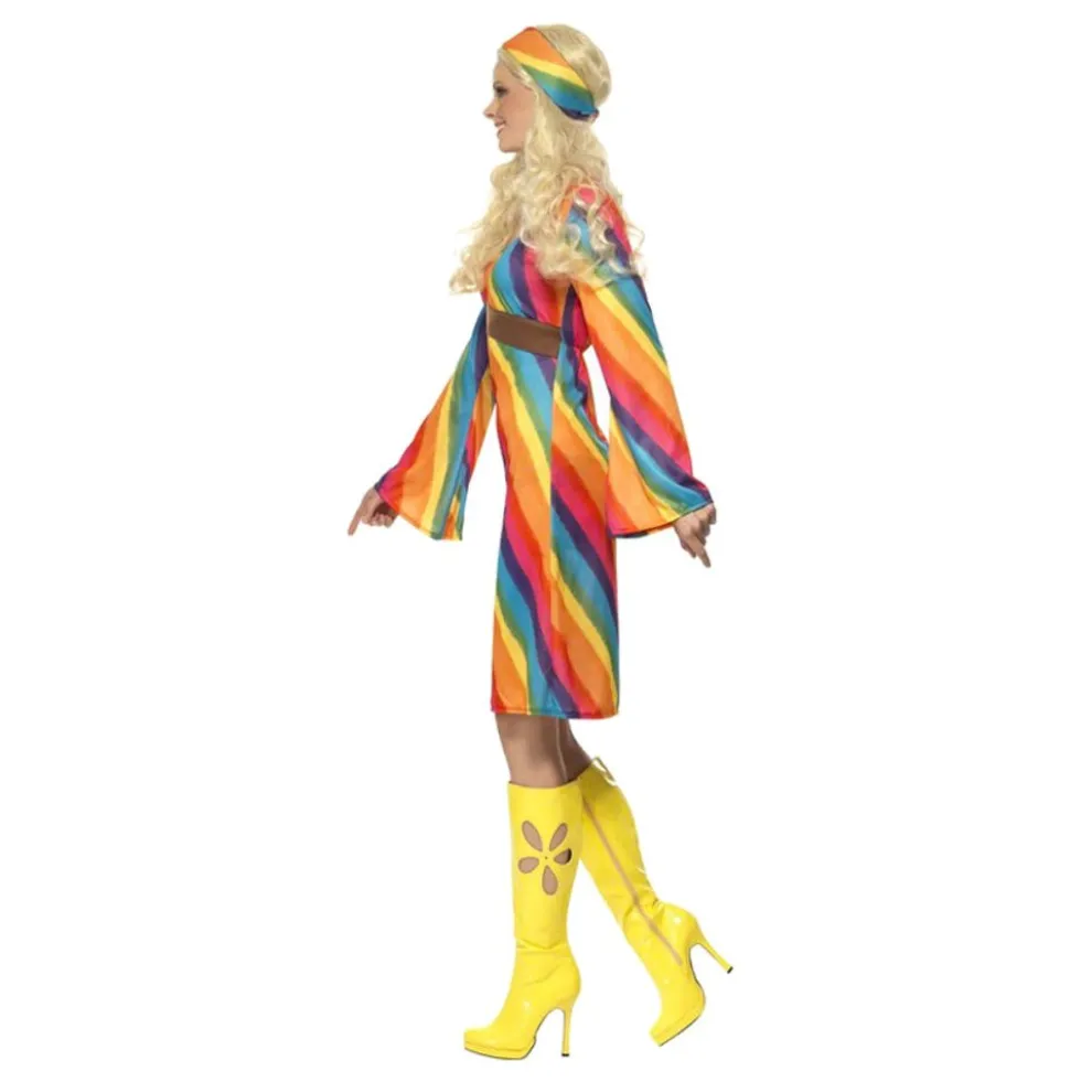 Regnbue Hippie Kostume