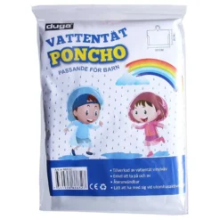 Regnponcho Transparent til Børn