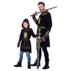 Ridder Sort/Guld Børnekostume