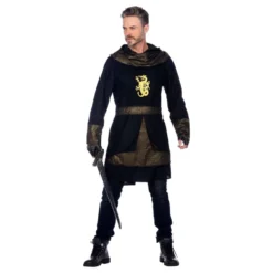 Ridder Sort/Guld Kostume