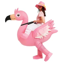 Ridende Flamingo Oppusteligt Kostume