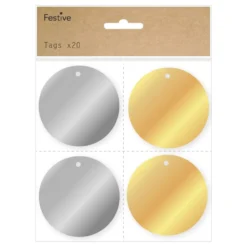 Runde Etiketter Sølv/Guld