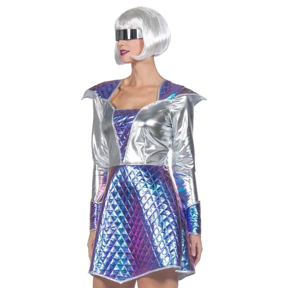 Rymdepige Metallic Kostume
