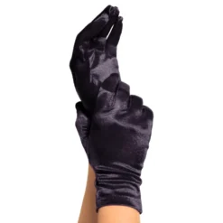 Satinhandsker Sort Deluxe