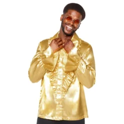 Satinskjorte Guld