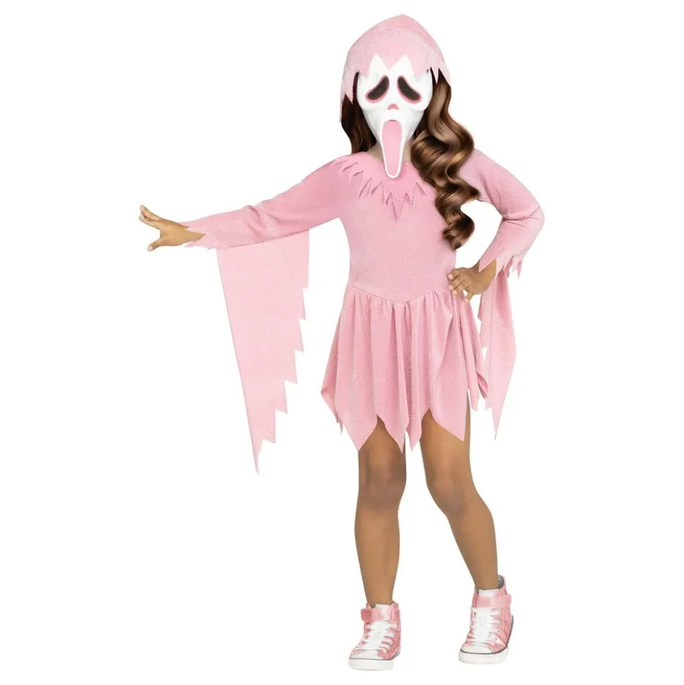 Scream Ghost Face Lyserød Børnekostume