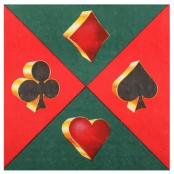 Servietter Casino Grøn/Rød