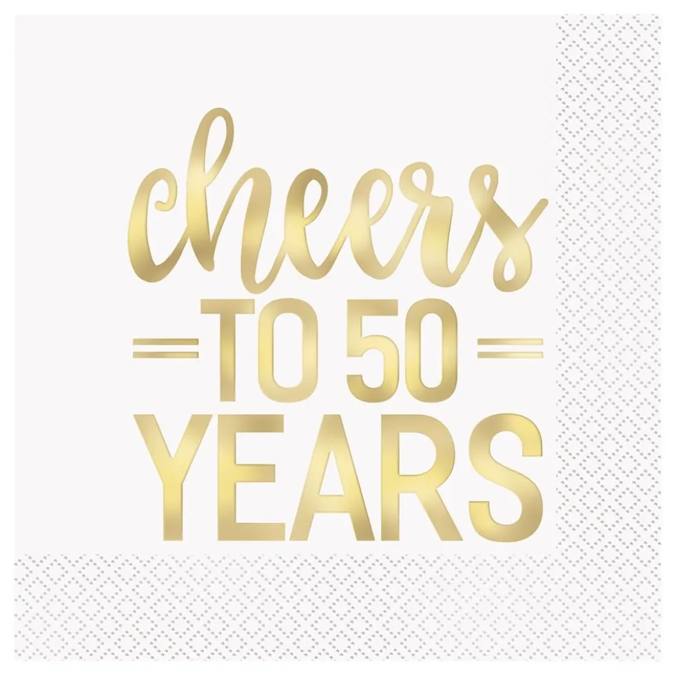 Servietter Cheers to 50 Years Guld