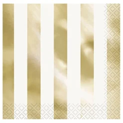 Servietter Guld Metallic Stribede