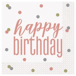 Servietter Happy Birthday med Prikker