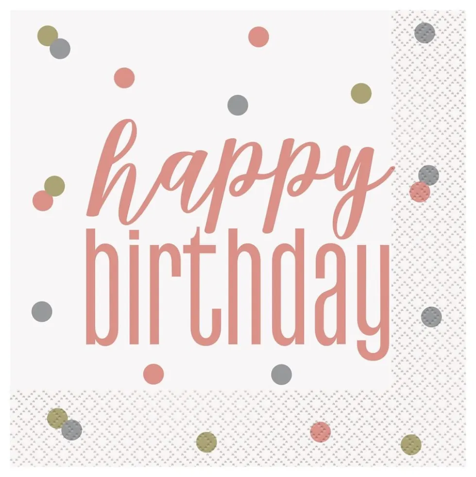 Servietter Happy Birthday med Prikker