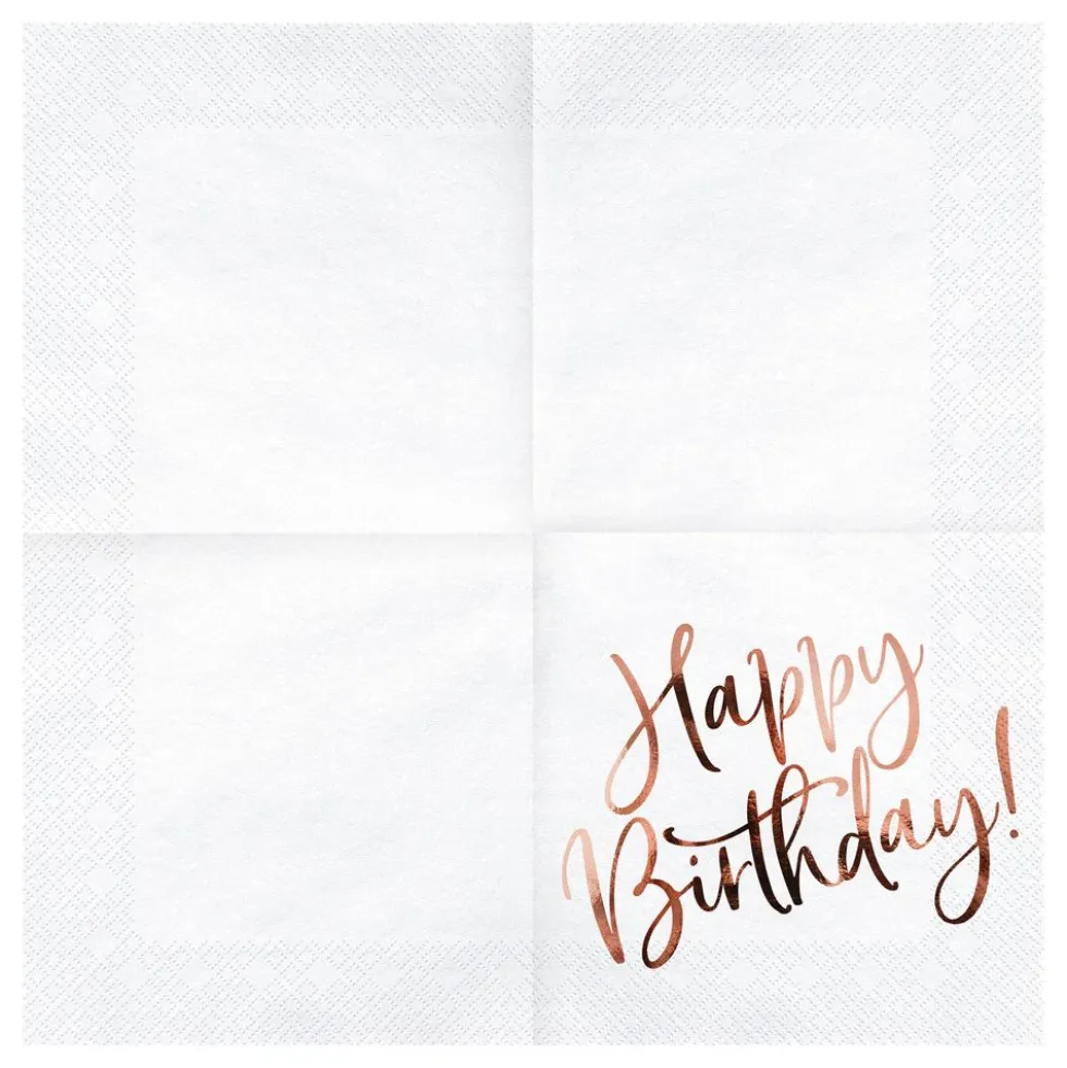 Servietter Happy Birthday Rosaguld