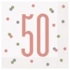 Servietter 50 Hvid/Rosaguld