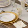 Servietter Just Married Hvid/Guld
