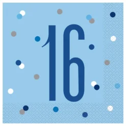 Servietter 16 Lyseblå Prikket