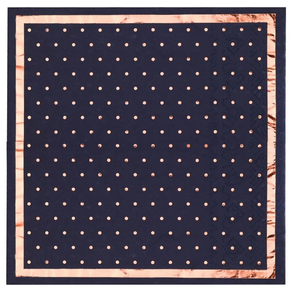 Servietter Prikkede Navy/Rosaguld