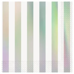Servietter Sølv Metallic Stribede