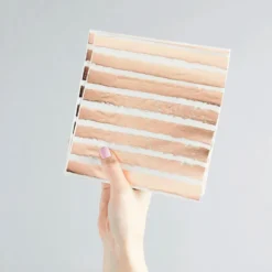 Servietter Stribede Roséguld Metallic