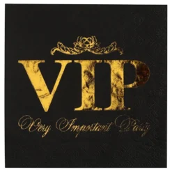 Servietter VIP Sort/Guld