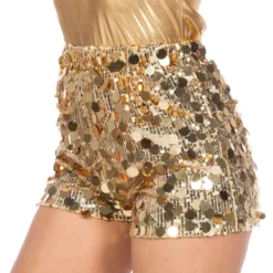 Shorts med paljetter Guld