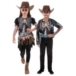 Skelet Cowgirl Børnekostume