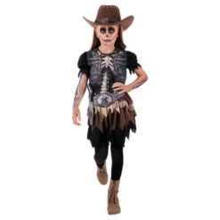 Skelet Cowgirl Børnekostume