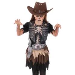 Skelet Cowgirl Børnekostume