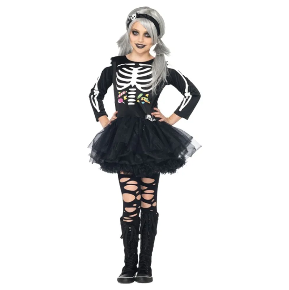 Skeletkjole Børnekostume