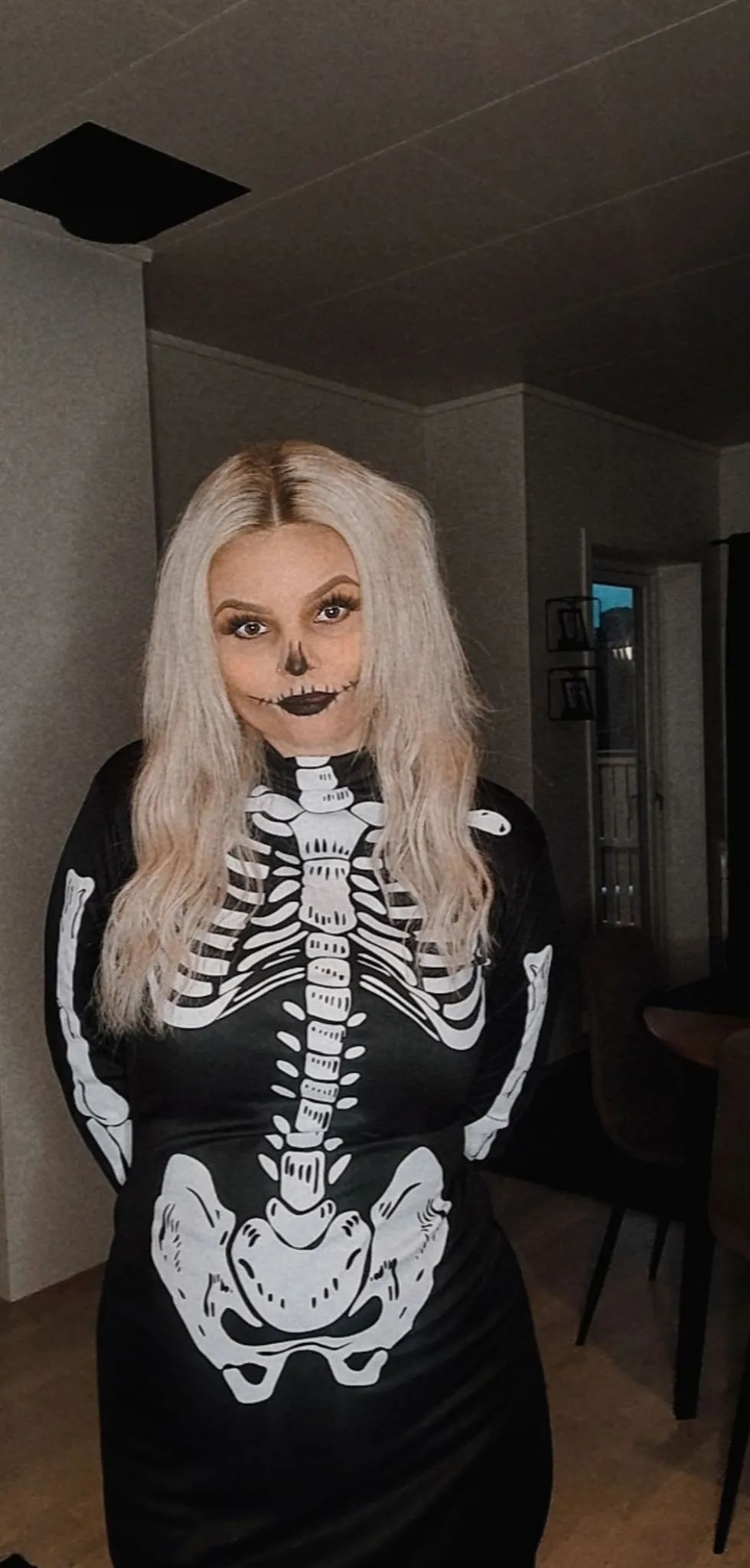 Skeletkjole Kostume