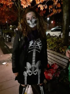 Skeletkjole med Hætte Kostume