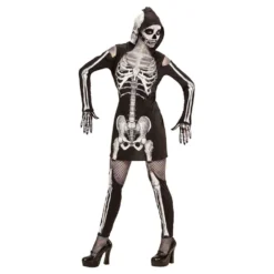 Skeletkjole med Hætte Kostume