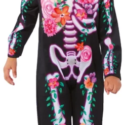 Skelet med Blomster Børnekostume