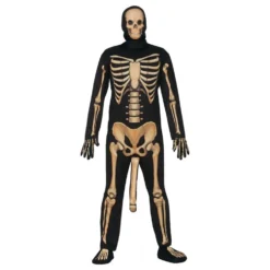 Skelet med Penis Kostume