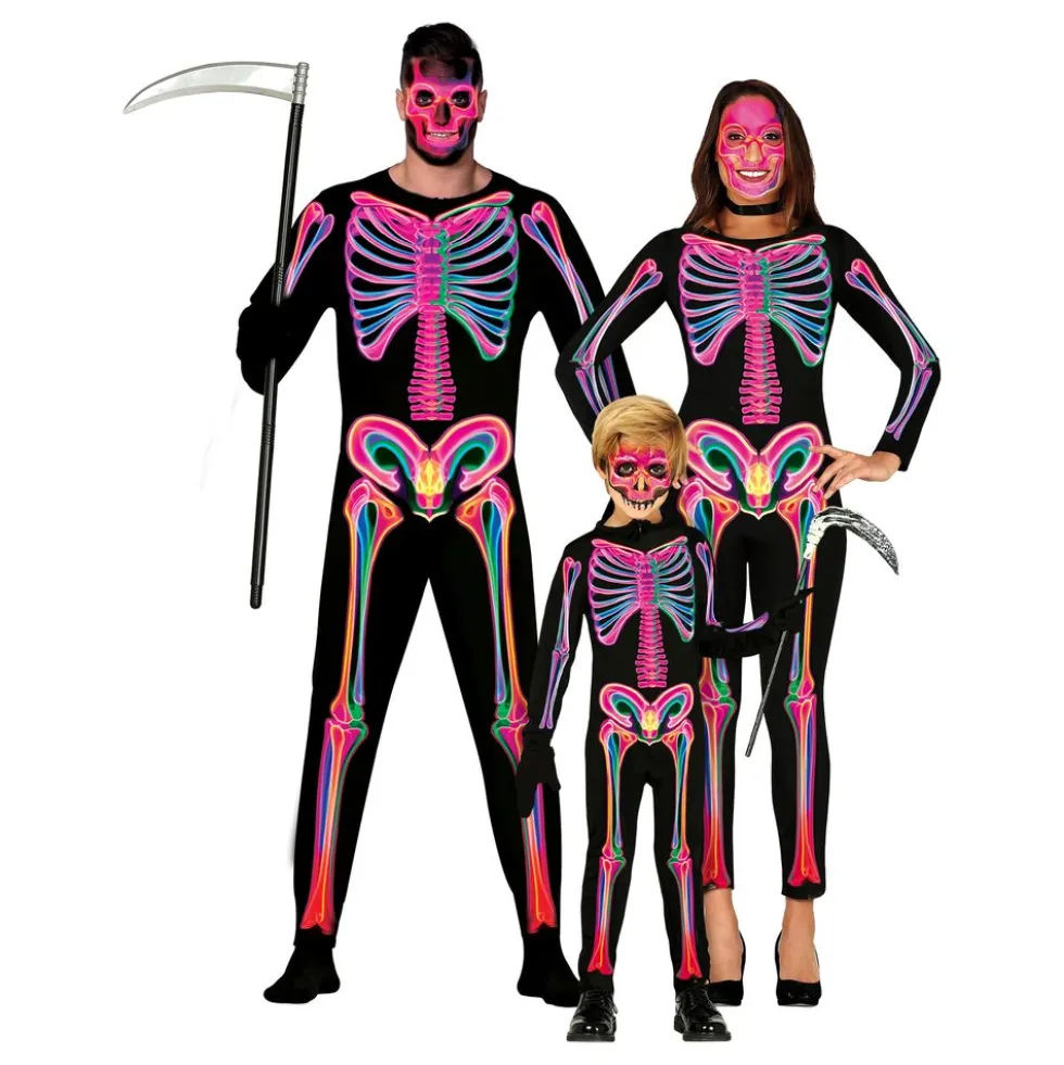 Skelet Neon Børnekostume