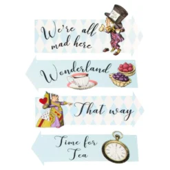 Skilte med Tekst Alice Wonderland