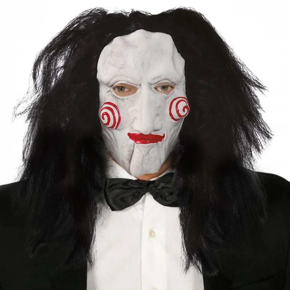 Skrækdukke Latexmaske med Hår