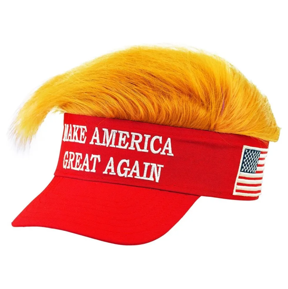 Solskærm med hår Make America Great Again