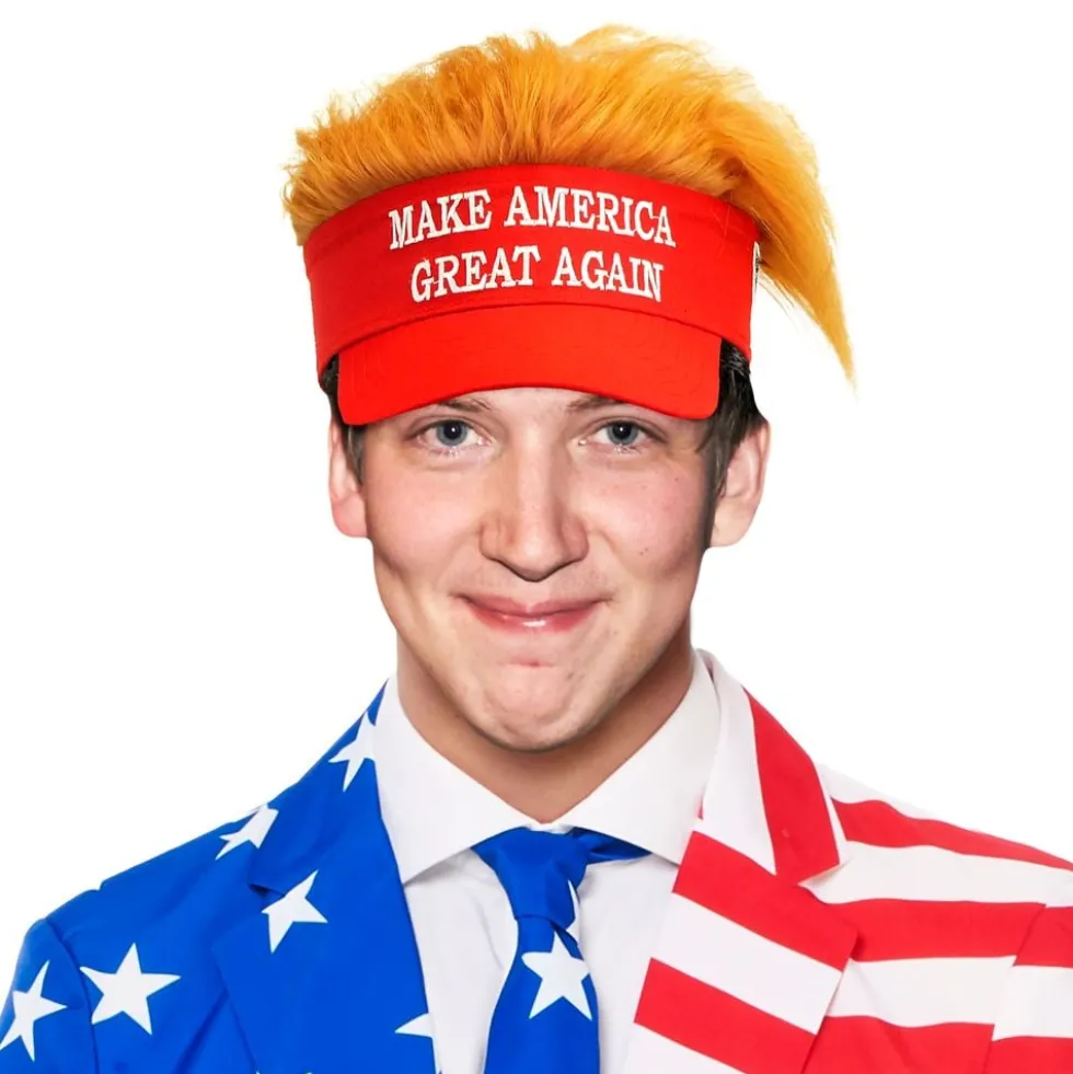 Solskærm med hår Make America Great Again