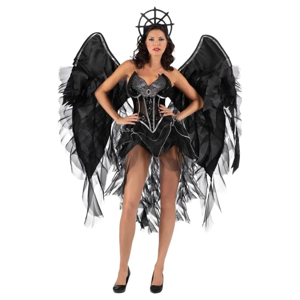 Sort Engel Deluxe Kostume