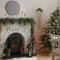Sort Metalskilt Merry Christmas