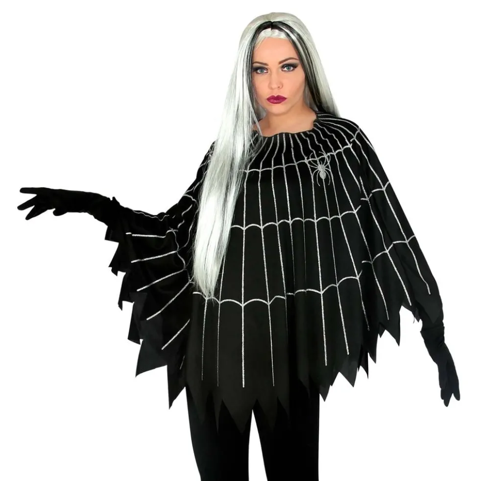 Sort Poncho med Spindelvæv