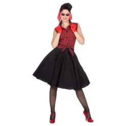 Sort/Rød Rockabilly Kjole Kostume
