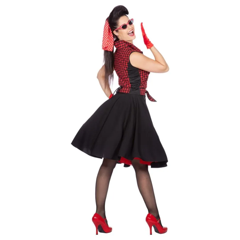 Sort/Rød Rockabilly Kjole Kostume