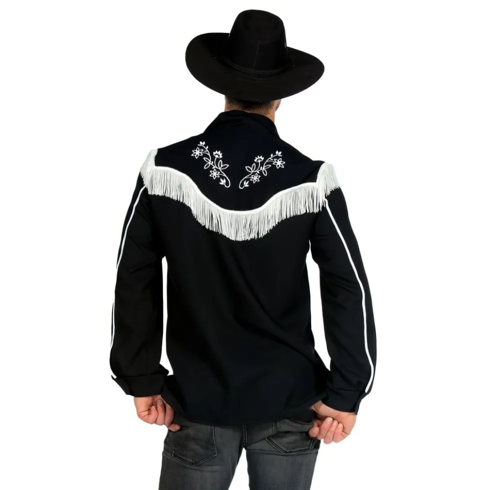 Sort Western Skjorte Herre Deluxe