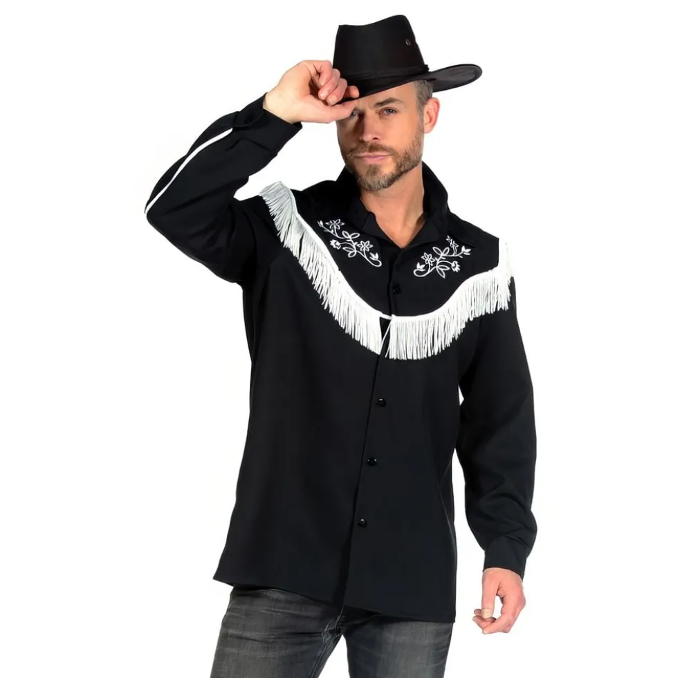 Sort Western Skjorte Herre Deluxe