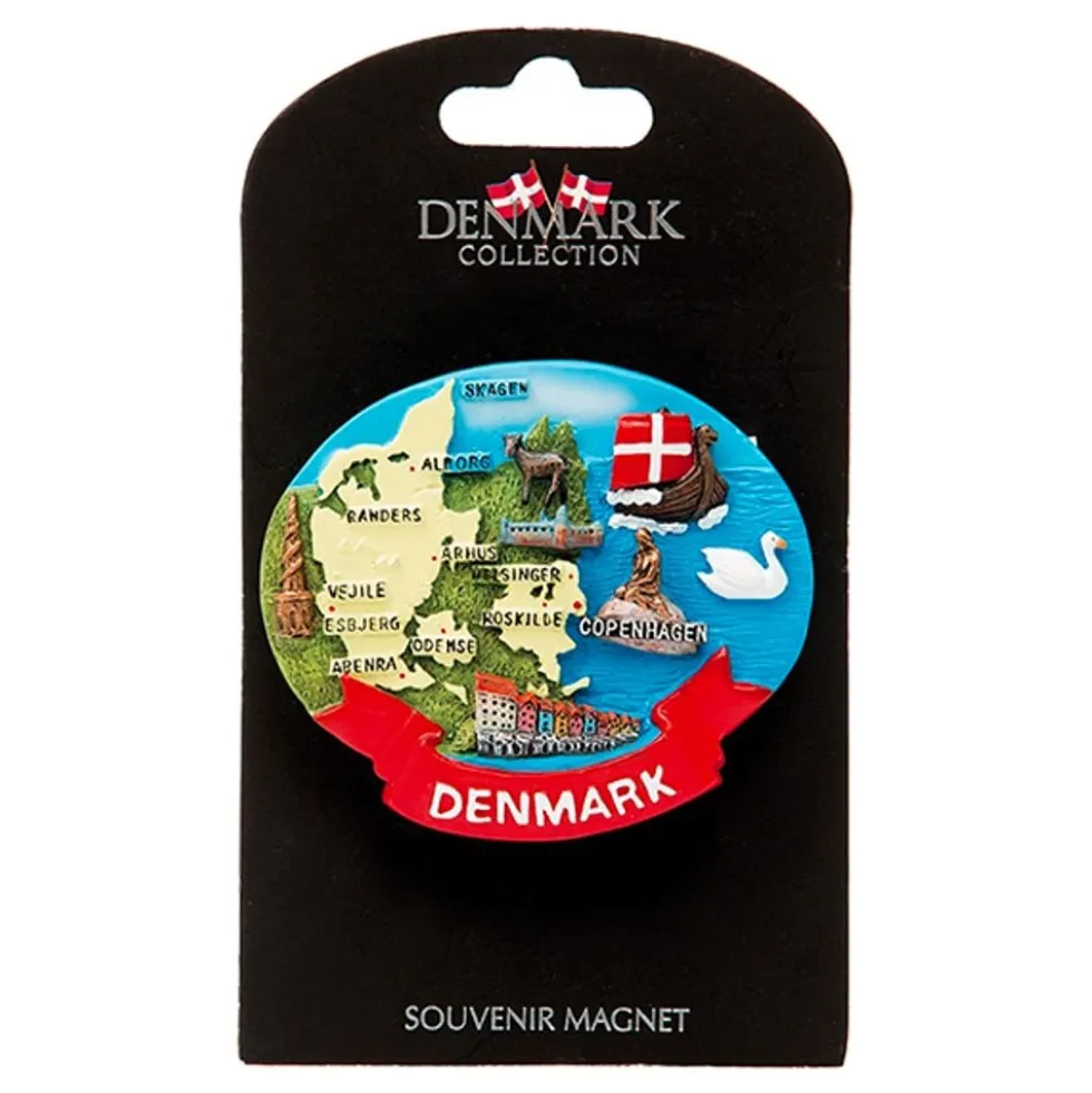 Souvenir Denmark Kort Magnet