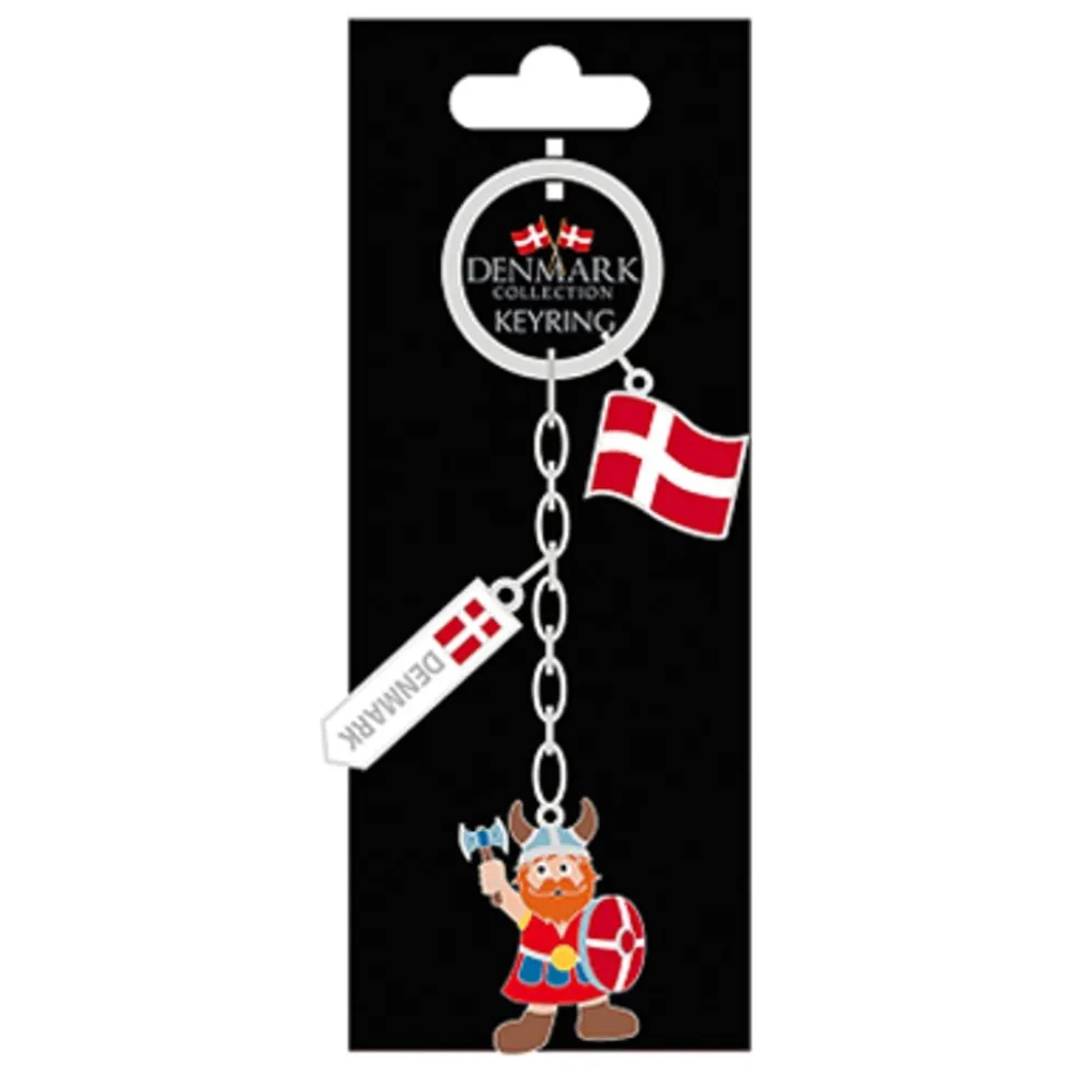 Souvenir Denmark Nøglering Viking/Flag