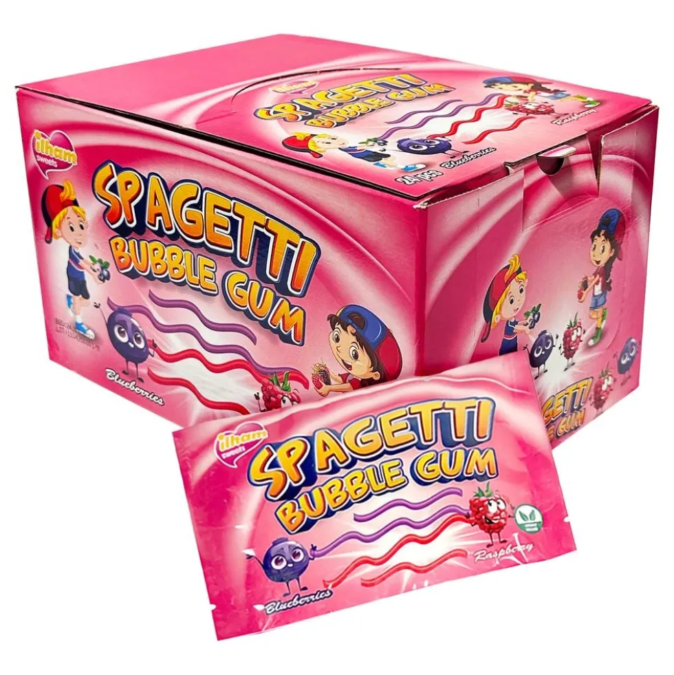 Spaghetti Bubble Gum Blueberry & Raspberry Økonomipakke