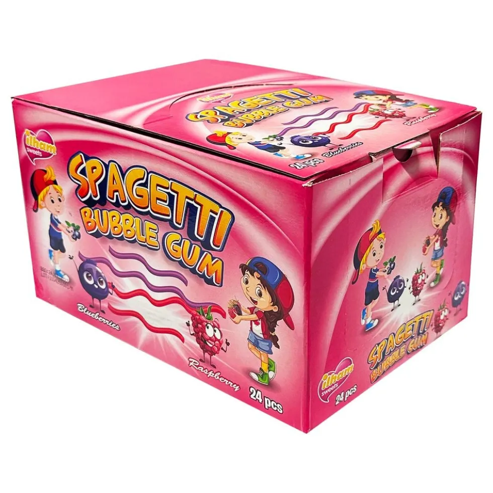 Spaghetti Bubble Gum Blueberry & Raspberry Økonomipakke